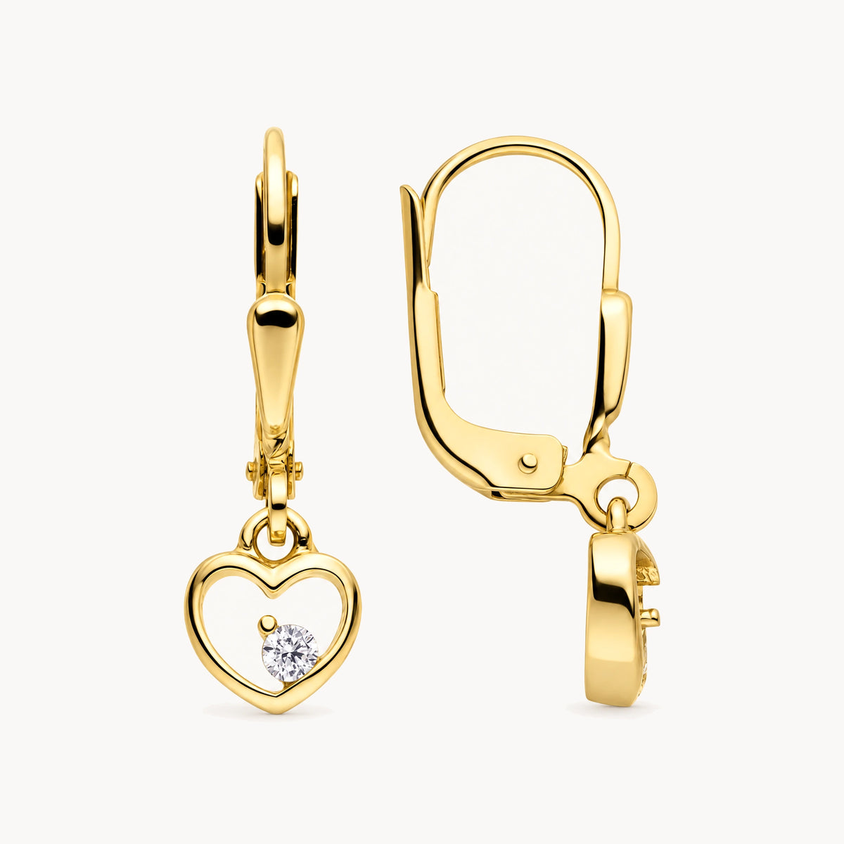 Ohrhänger „Herz“ in 333er Gelbgold mit Zirkonia