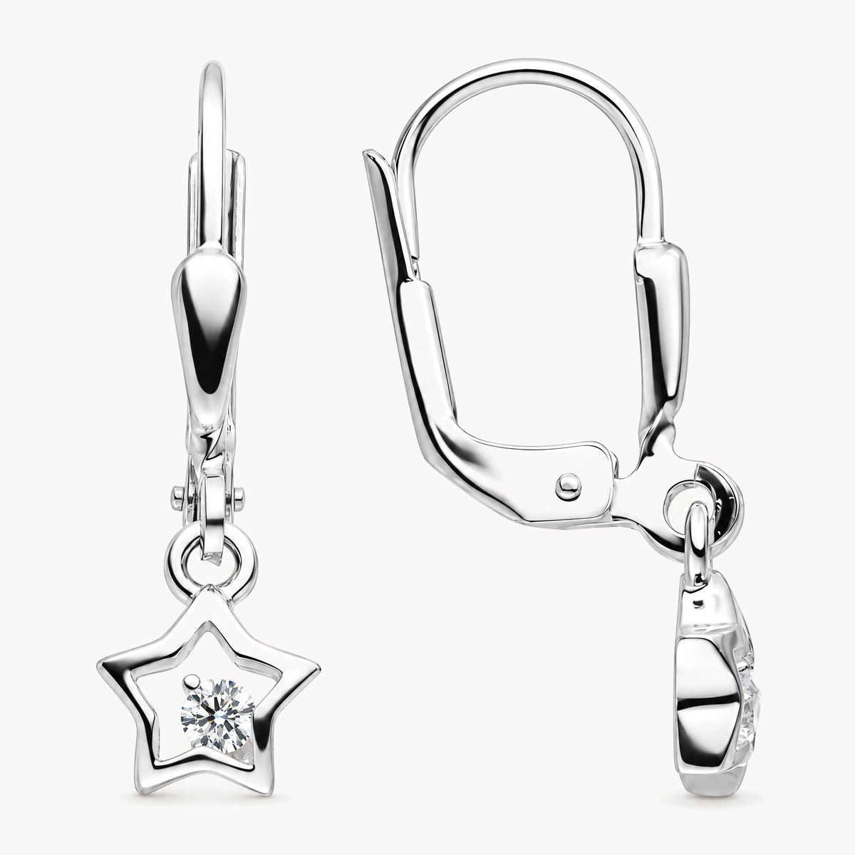 Ohrhänger „Stern“ in 925er Silber mit Zirkonia