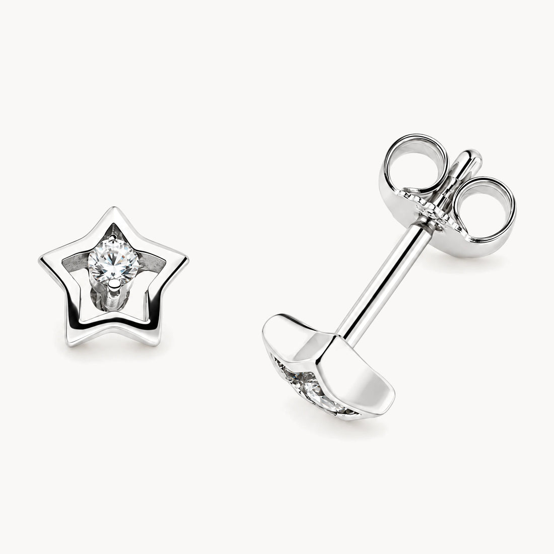 Ohrstecker in 925er Silber rhodiniert mit Zirkonia