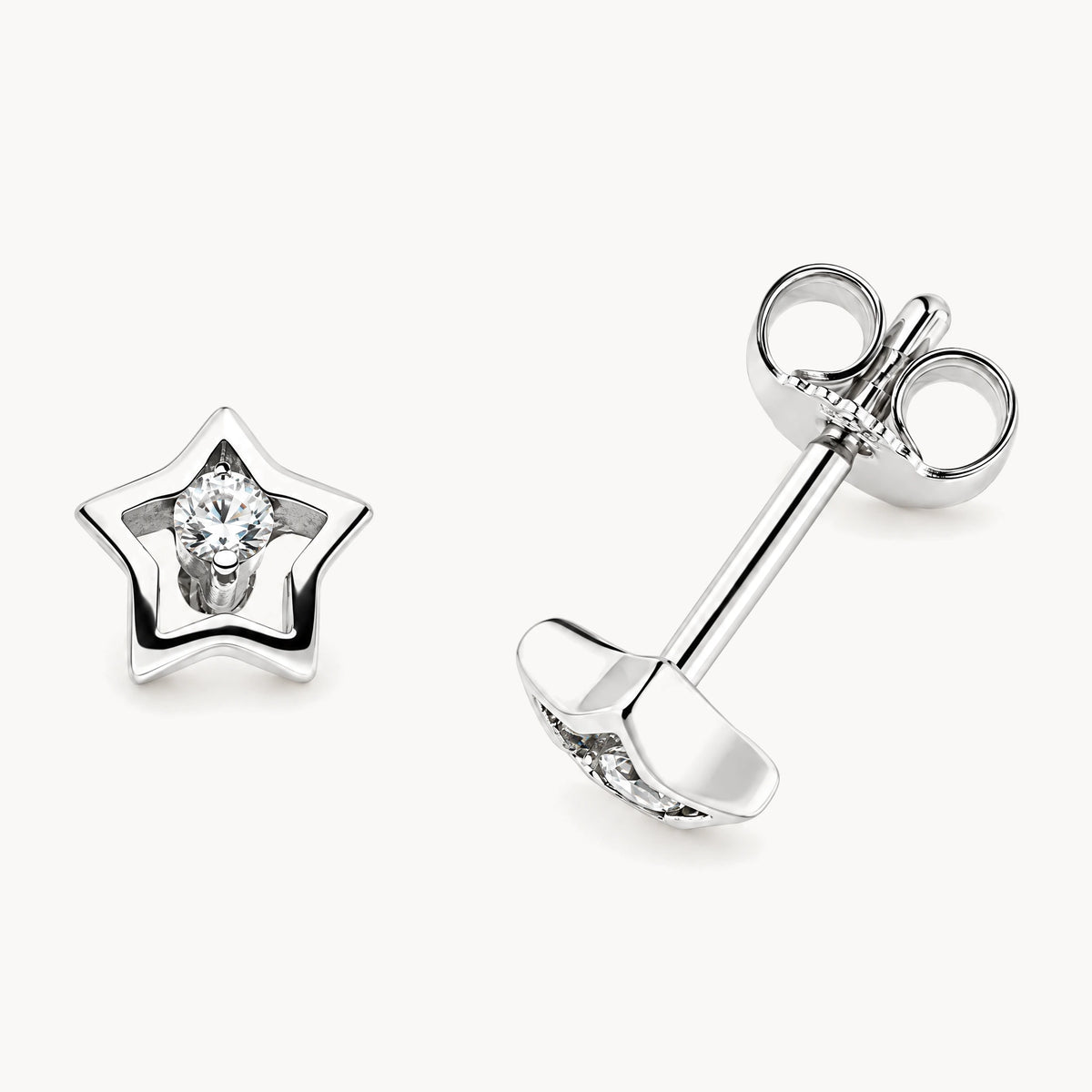 Ohrstecker in 925er Silber rhodiniert mit Zirkonia