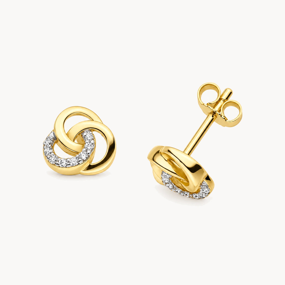 Ohrstecker in 333er Gelbgold mit Zirkonia