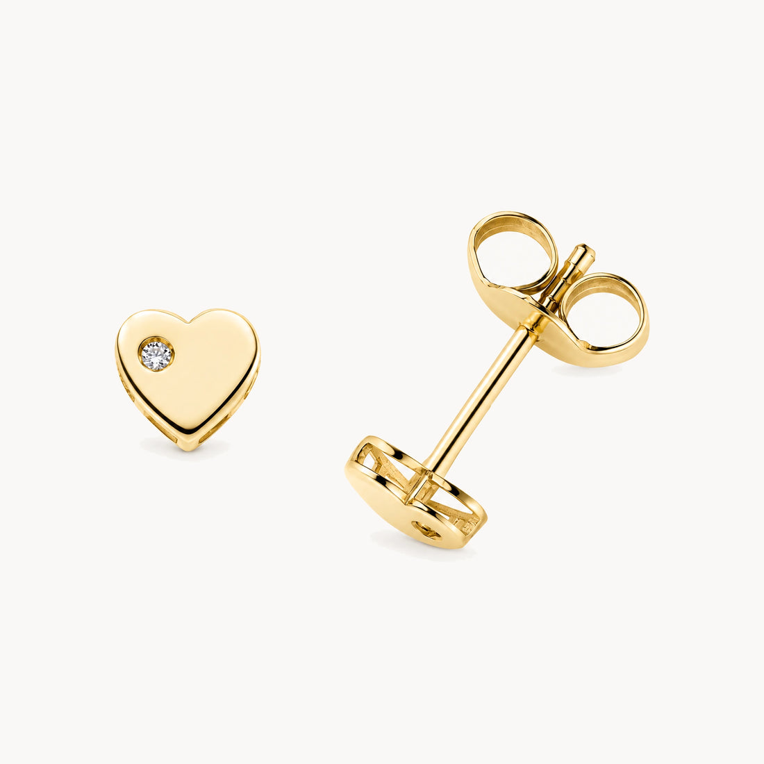 Ohrstecker „Herz“ in 333er Gelbgold mit Zirkonia