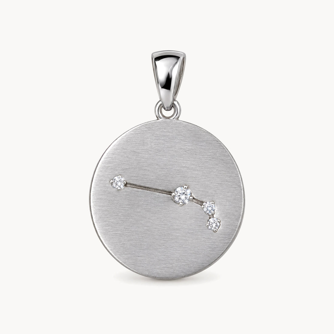 Sternzeichenanhänger in 925er Silber rhodiniert mit Zirkonia – Sternzeichen Widder