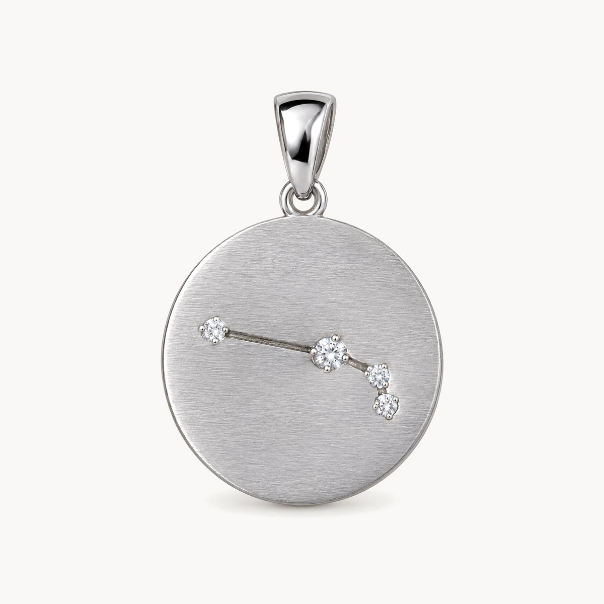 Sternzeichenanhänger in 925er Silber rhodiniert mit Zirkonia – Sternzeichen Widder