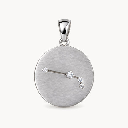 Sternzeichenanhänger in 925er Silber rhodiniert mit Zirkonia – Sternzeichen Widder