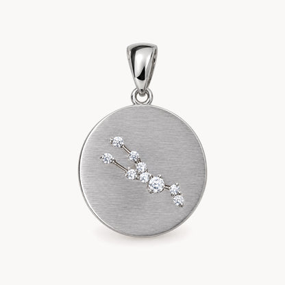 Sternzeichenanhänger in 925er Silber rhodiniert mit Zirkonia – Sternzeichen Stier