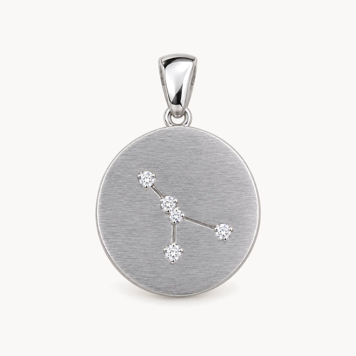 Sternzeichenanhänger in 925er Silber rhodiniert mit Zirkonia – Sternzeichen Krebs