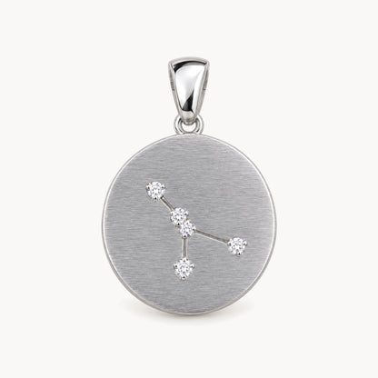 Sternzeichenanhänger in 925er Silber rhodiniert mit Zirkonia – Sternzeichen Krebs