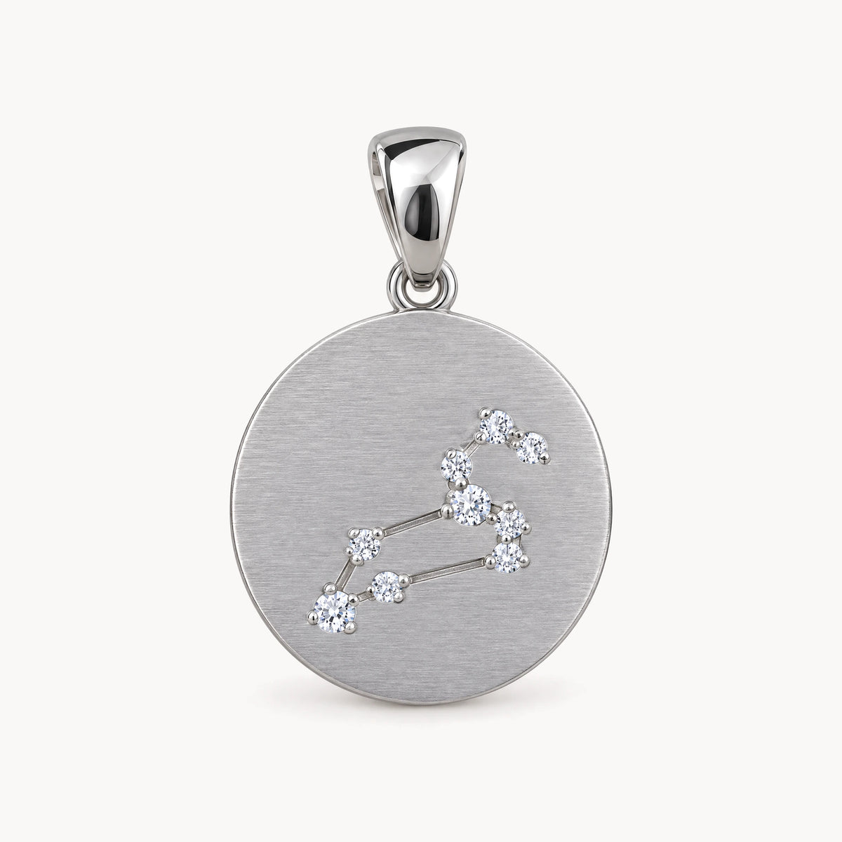 Sternzeichenanhänger in 925er Silber rhodiniert mit Zirkonia – Sternzeichen Löwe