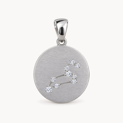 Sternzeichenanhänger in 925er Silber rhodiniert mit Zirkonia – Sternzeichen Löwe
