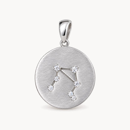 Sternzeichenanhänger in 925er Silber rhodiniert mit Zirkonia – Sternzeichen Waage