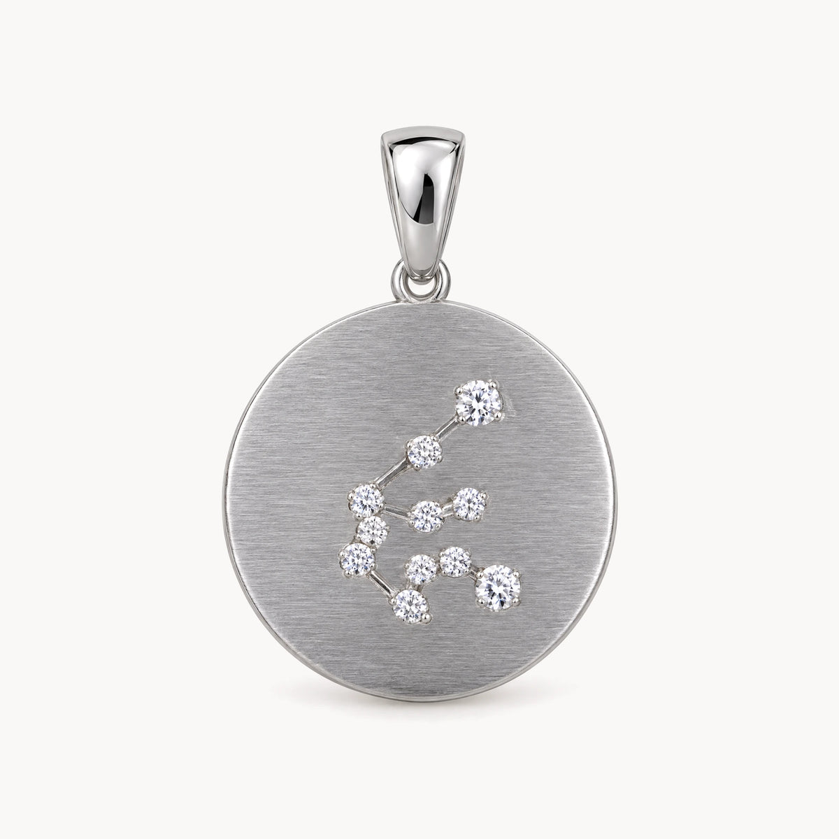 Sternzeichenanhänger in 925er Silber rhodiniert mit Zirkonia – Sternzeichen Wassermann