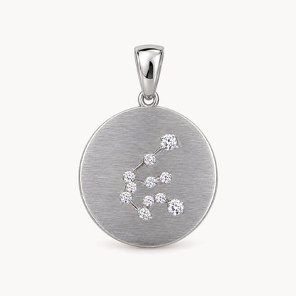 Sternzeichenanhänger in 925er Silber rhodiniert mit Zirkonia – Sternzeichen Wassermann