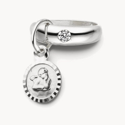 Taufring in 925er Silber mit Zirkonia