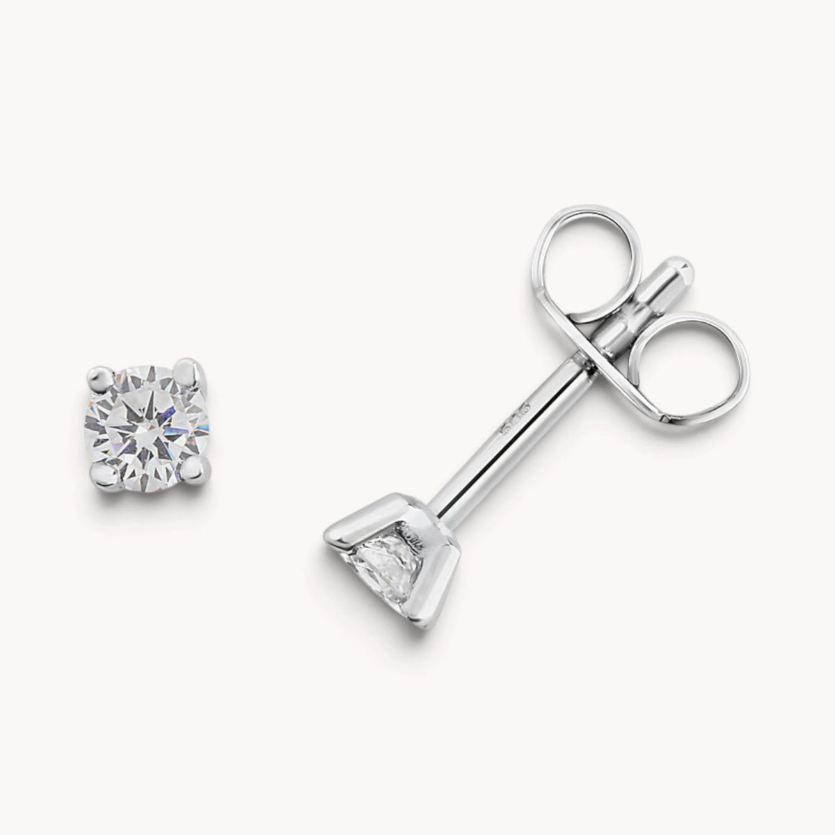 Ohrstecker in Gold &amp; Platin mit Diamant, 4er-Krappenfassung