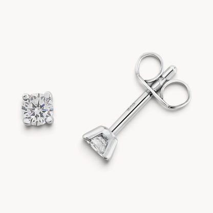 Ohrstecker in Gold &amp; Platin mit Diamant, 4er-Krappenfassung