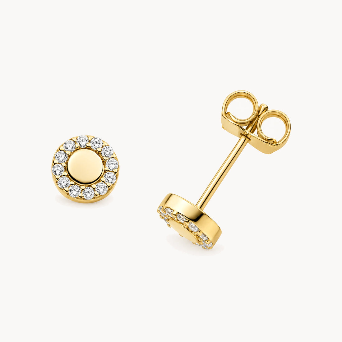 Ohrstecker in Gelbgold mit Zirkonia