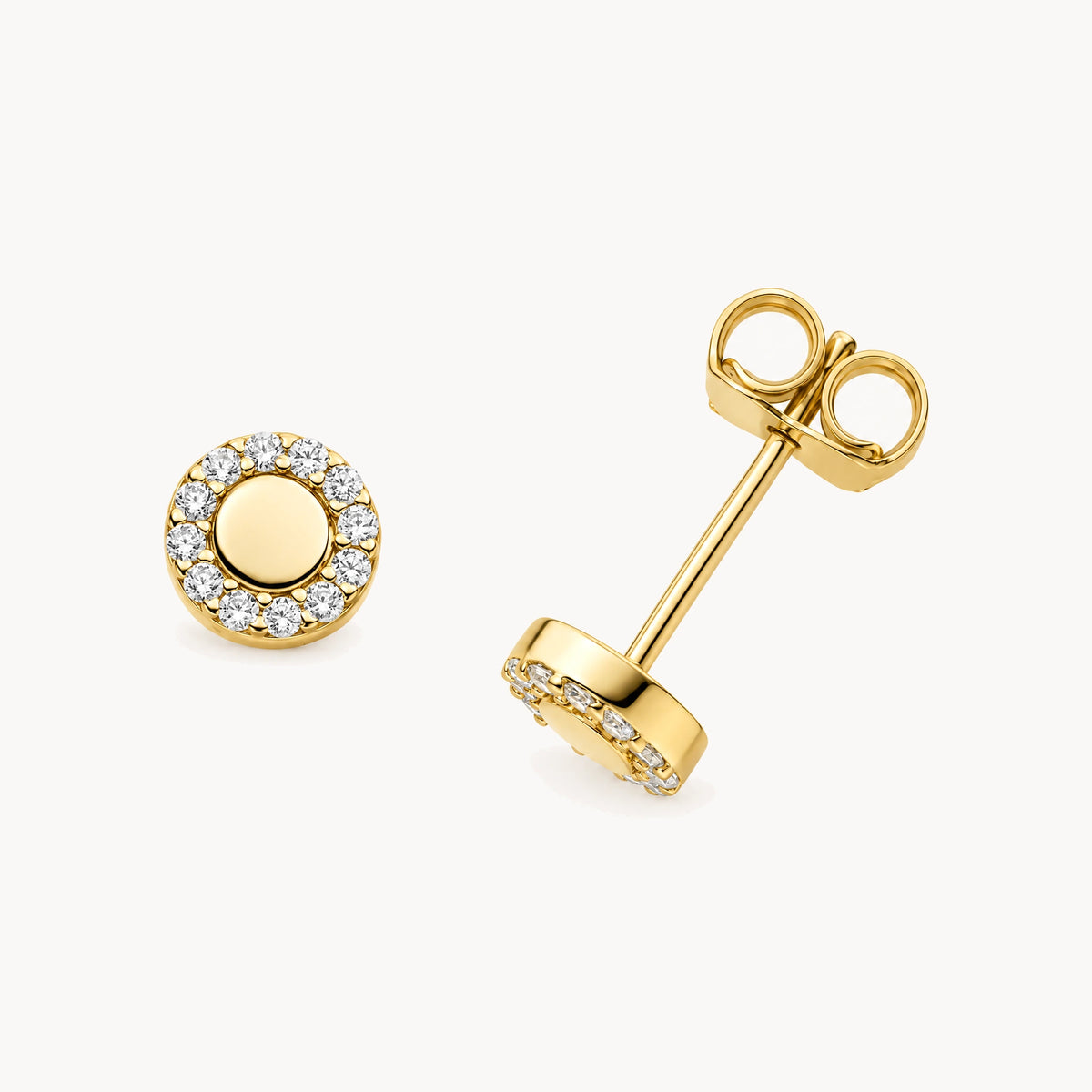 Ohrstecker in Gelbgold mit Zirkonia