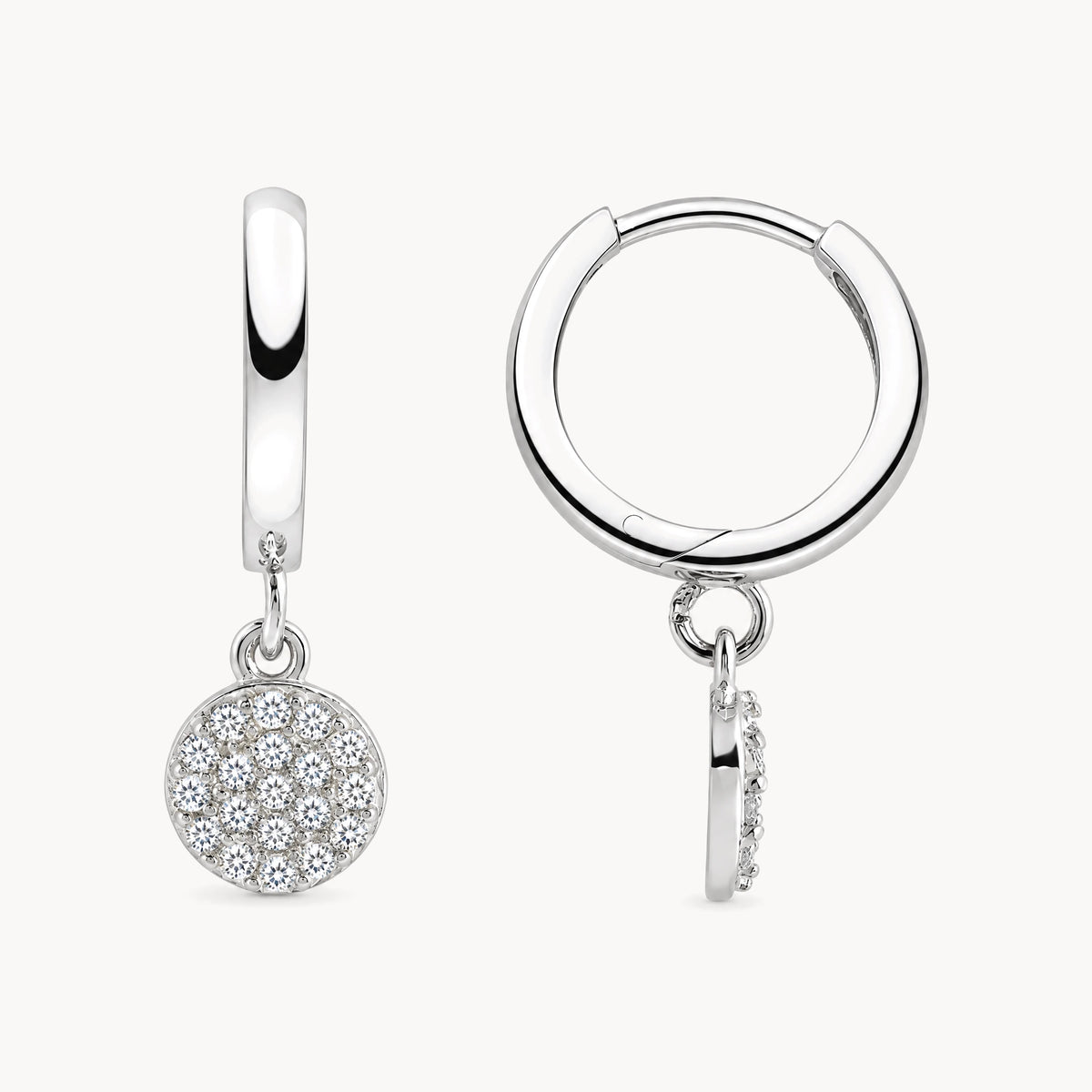 Creole in 925er Silber rhodiniert mit Zirkonia