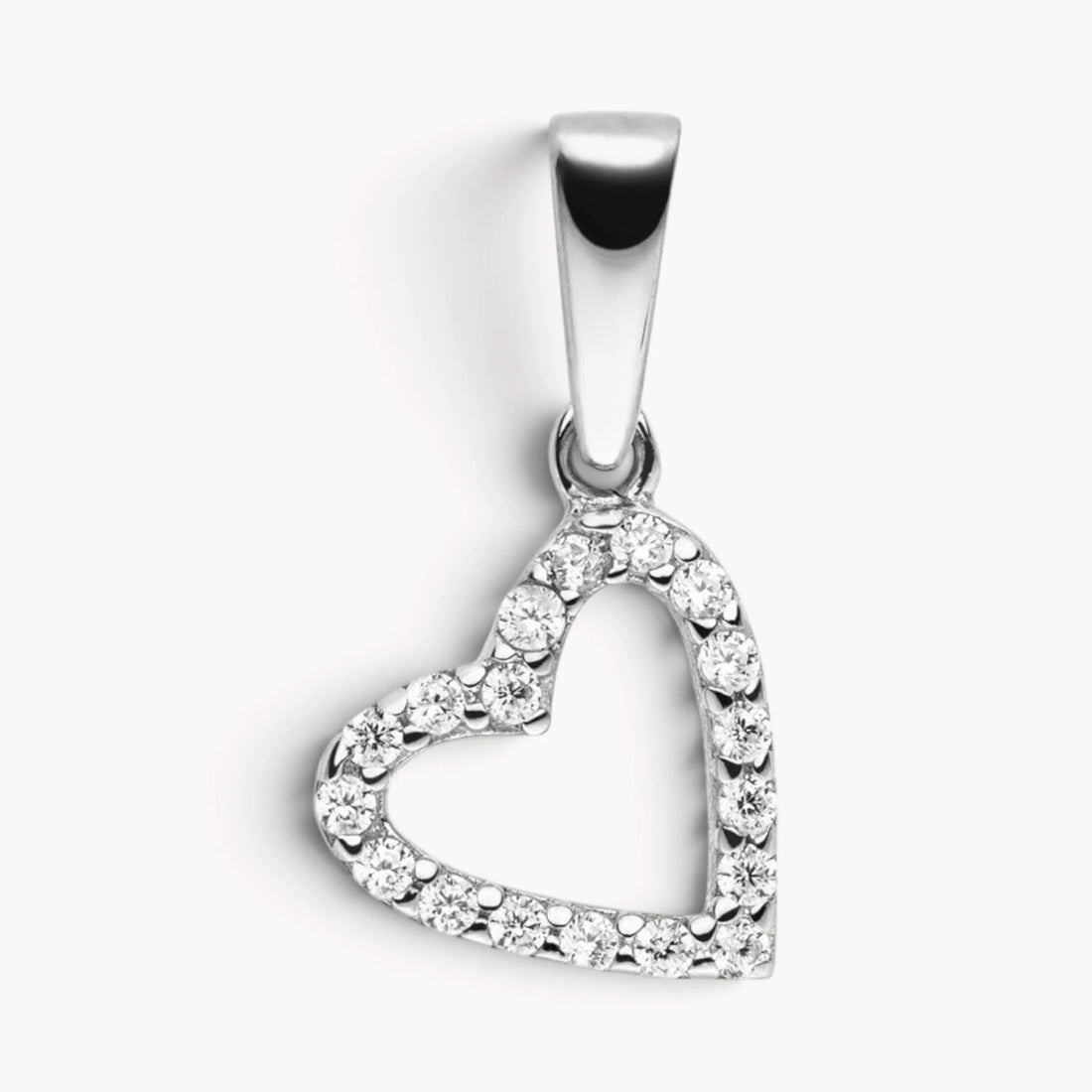 Herzanhänger in Gold &amp; Silber mit Zirkonia