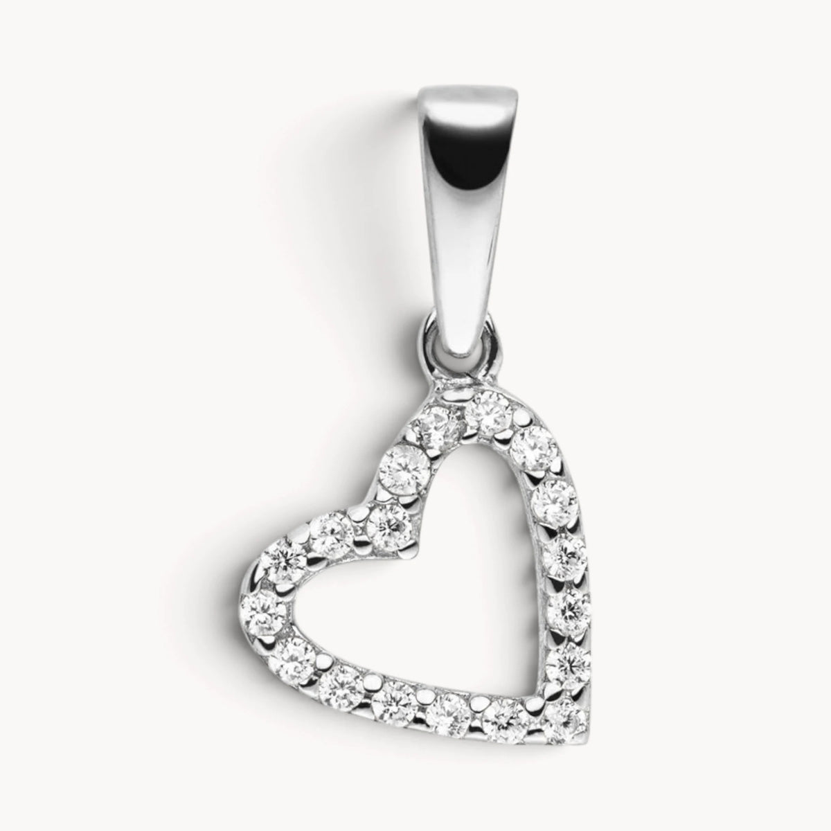 Herzanhänger in Gold &amp; Silber mit Zirkonia