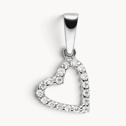 Herzanhänger in Gold &amp; Silber mit Zirkonia