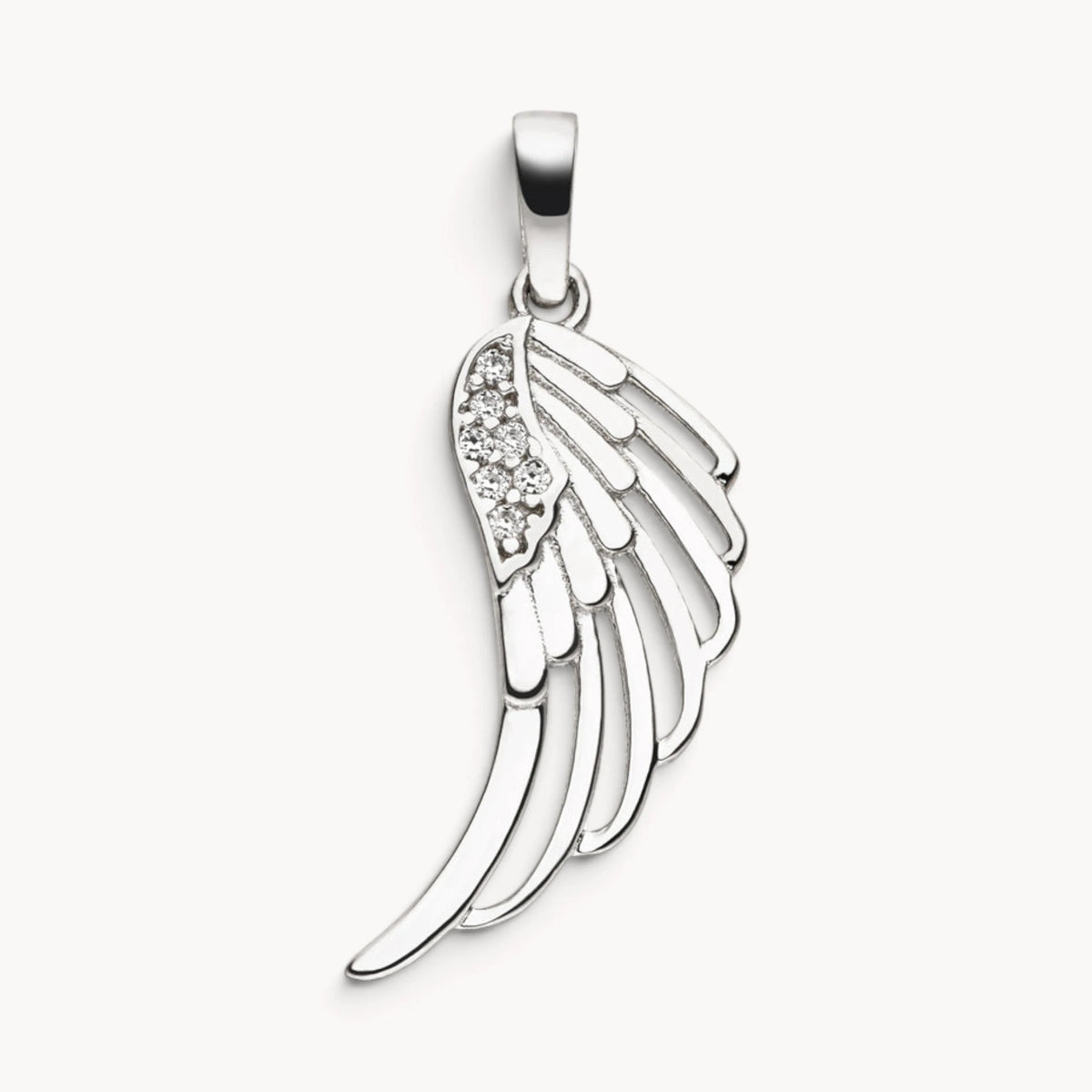 Glücksanhänger „Flügel“ in Gold &amp; Silber mit Zirkonia