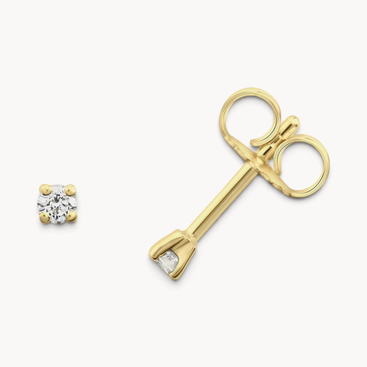 Ohrstecker in Gold &amp; Platin mit Diamant, 4er-Krappenfassung