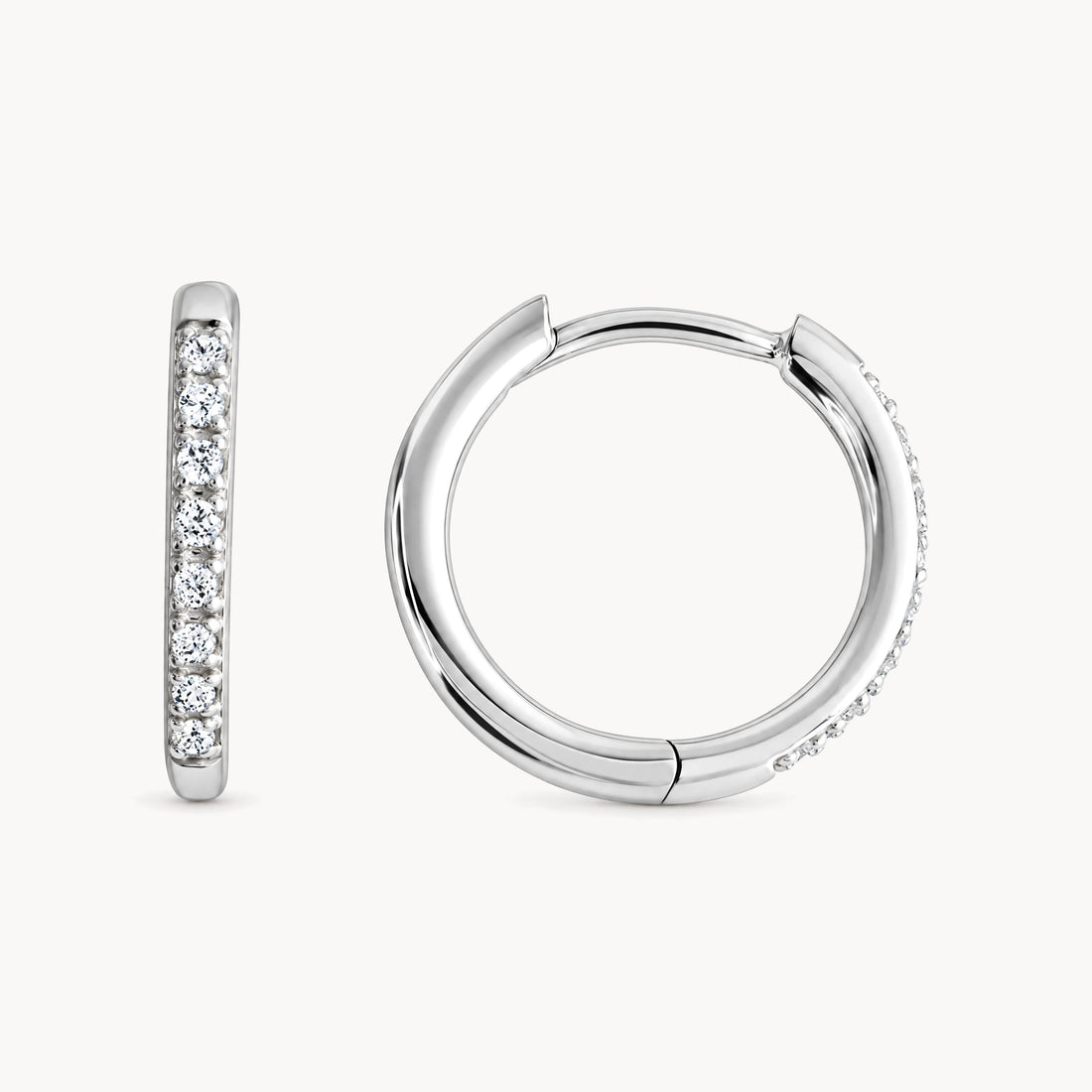 Creole in 925er Silber rhodiniert mit Zirkonia