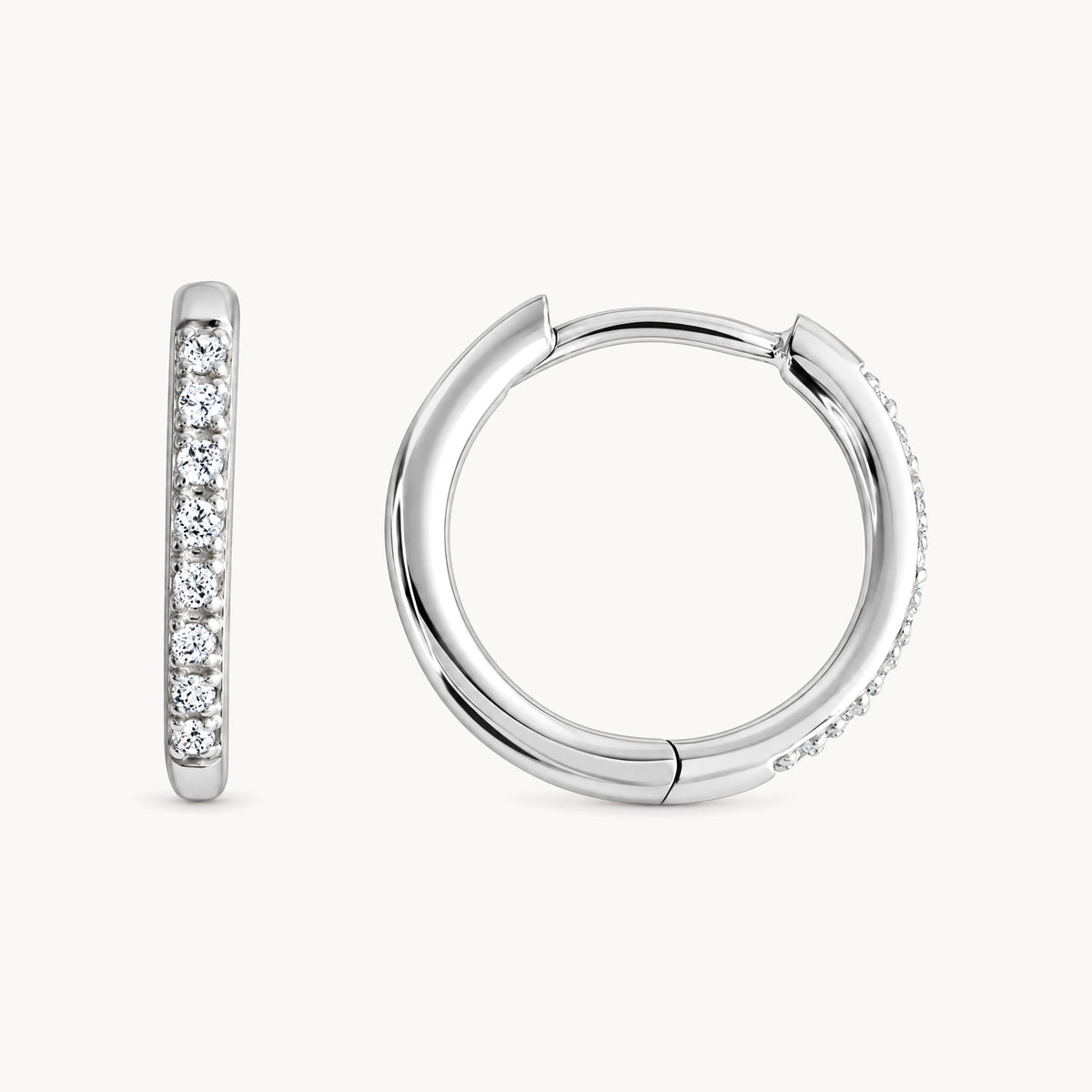 Creole in 925er Silber rhodiniert mit Zirkonia