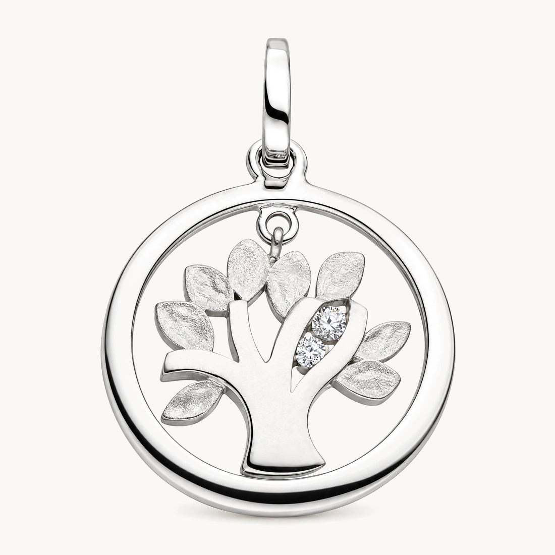 Glücksanhänger in 925er Silber rhodiniert mit Zirkonia