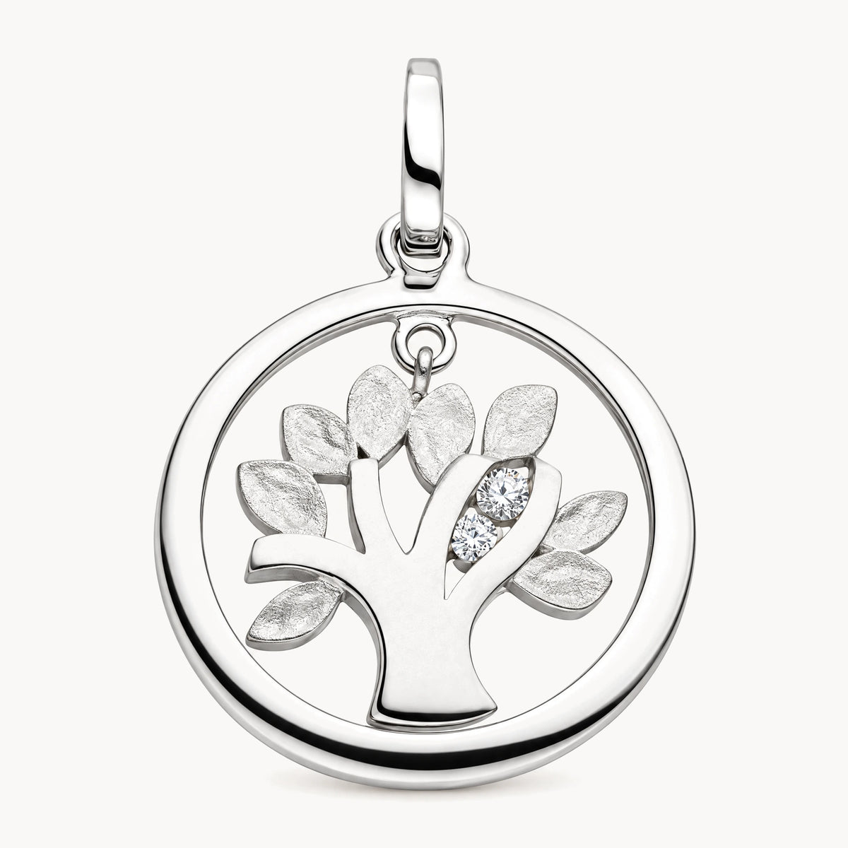Glücksanhänger in 925er Silber rhodiniert mit Zirkonia