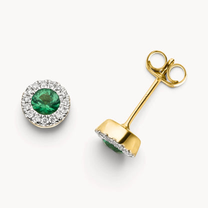 Ohrstecker in 585er Gold mit Farbsteinen &amp; Diamant