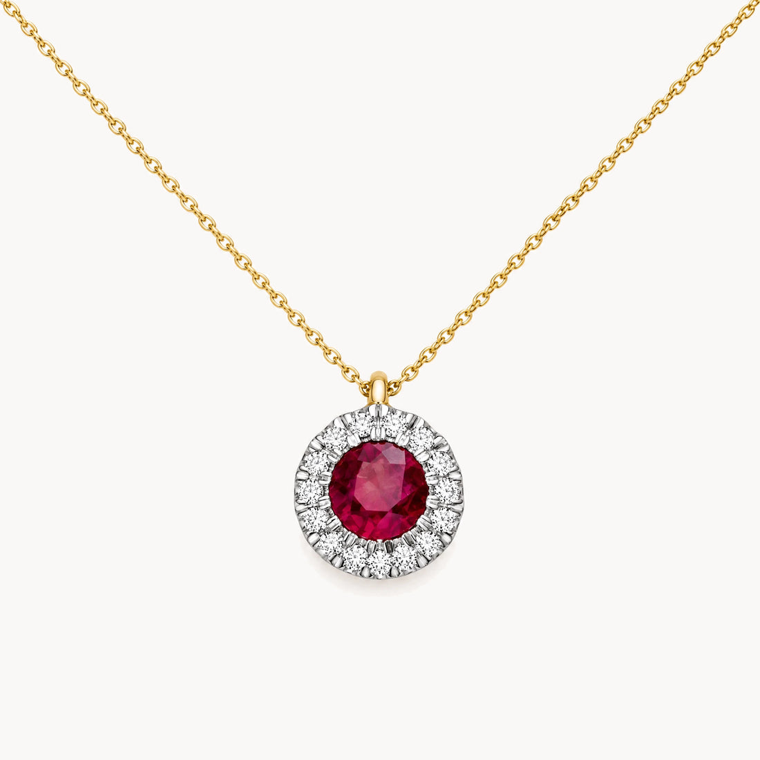 Collier in 585er Gold mit Farbsteinen &amp; Diamant