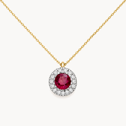 Collier in 585er Gold mit Farbsteinen &amp; Diamant