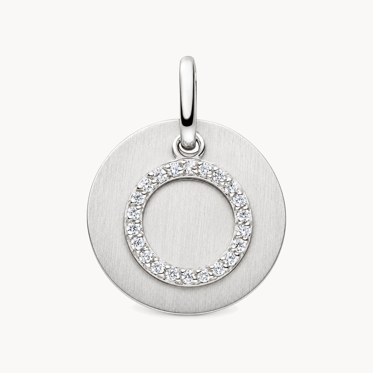 Gravuranhänger in 925er Silber rhodiniert mit Zirkonia