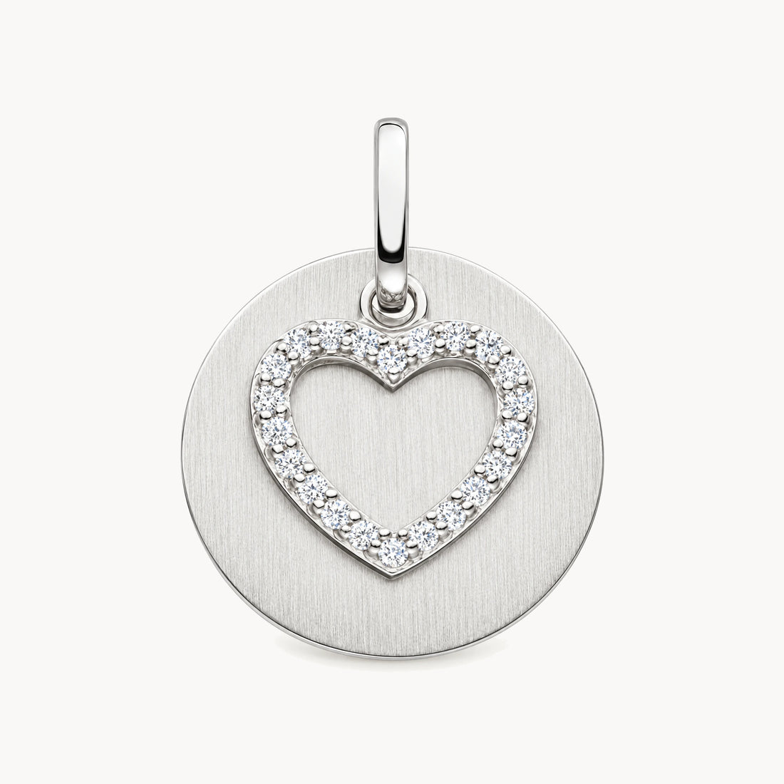 Gravuranhänger in 925er Silber rhodiniert mit Zirkonia