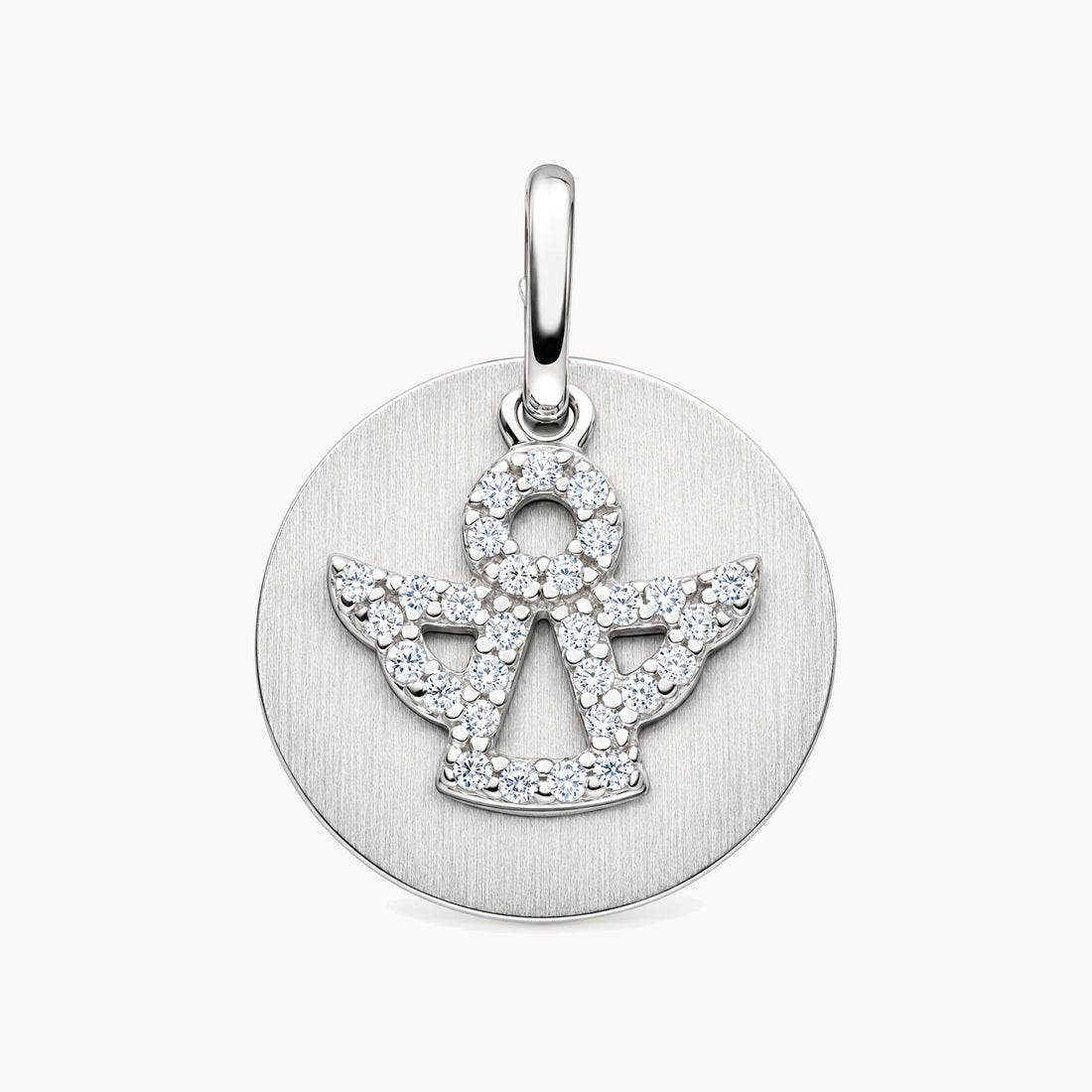 Gravuranhänger in 925er Silber rhodiniert mit Zirkonia