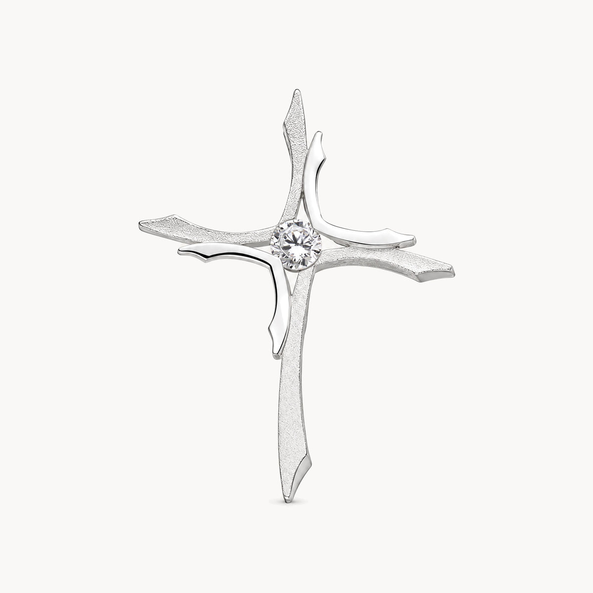 Kreuzanhänger in 925er Silber mit Zirkonia