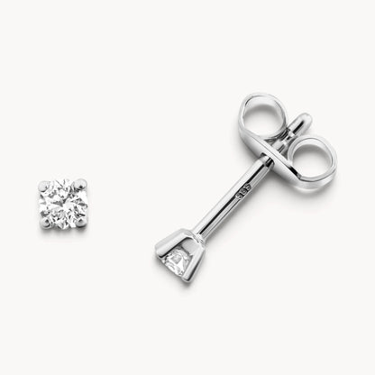 Ohrstecker in Gold &amp; Platin mit Diamant, 4er-Krappenfassung