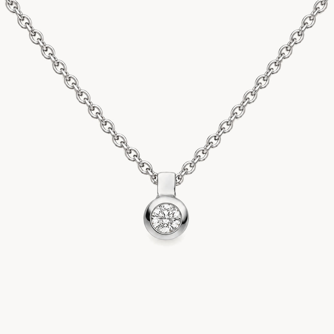 Collier in 950er Platin mit Diamant