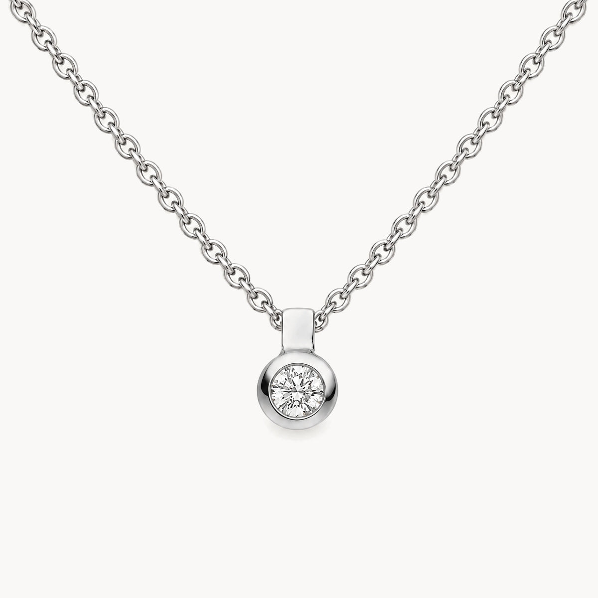 Collier in 950er Platin mit Diamant