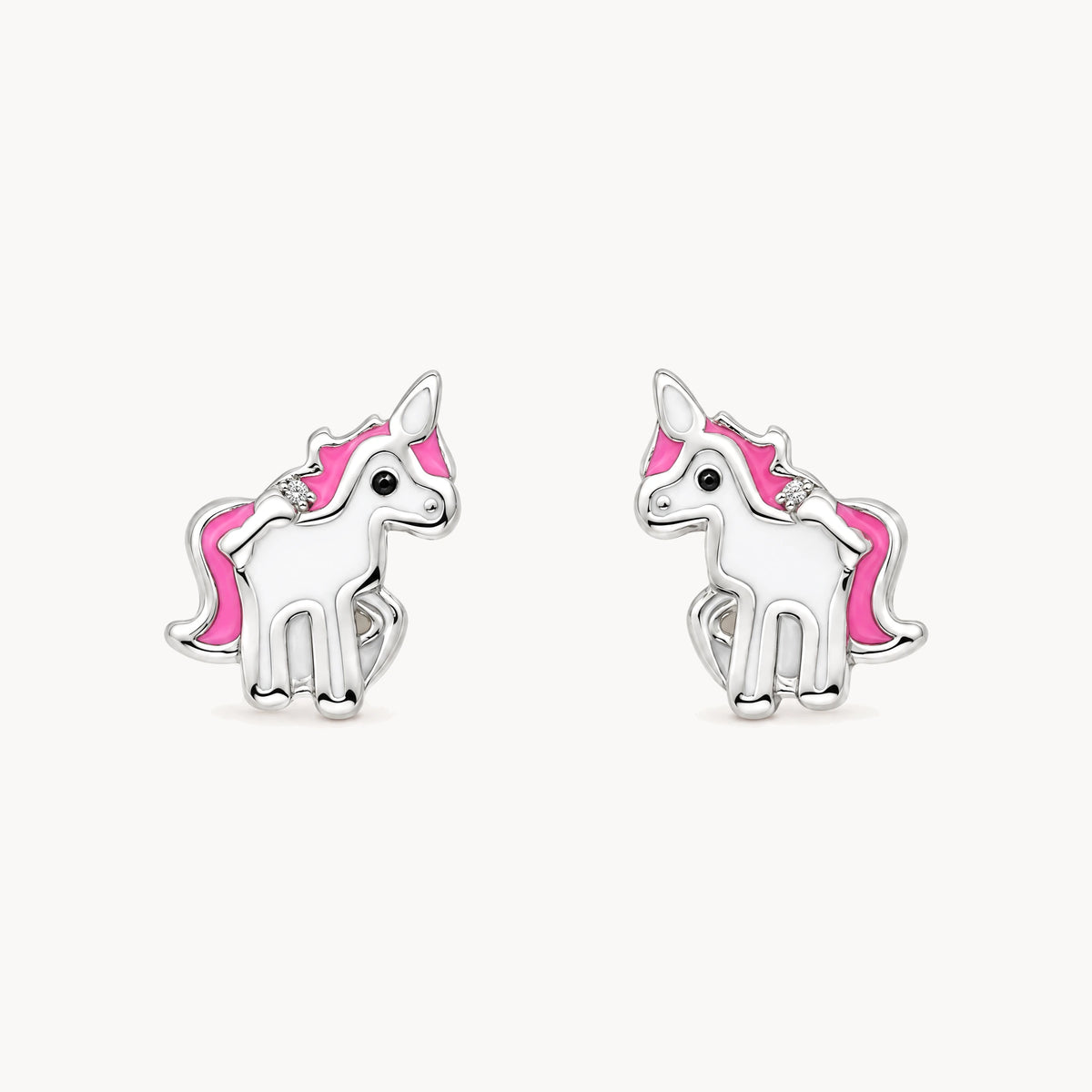 Ohrstecker „Einhorn“ in 925er Silber rhodiniert