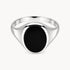 Herrenring in 925er Silber rhodiniert mit Onyx