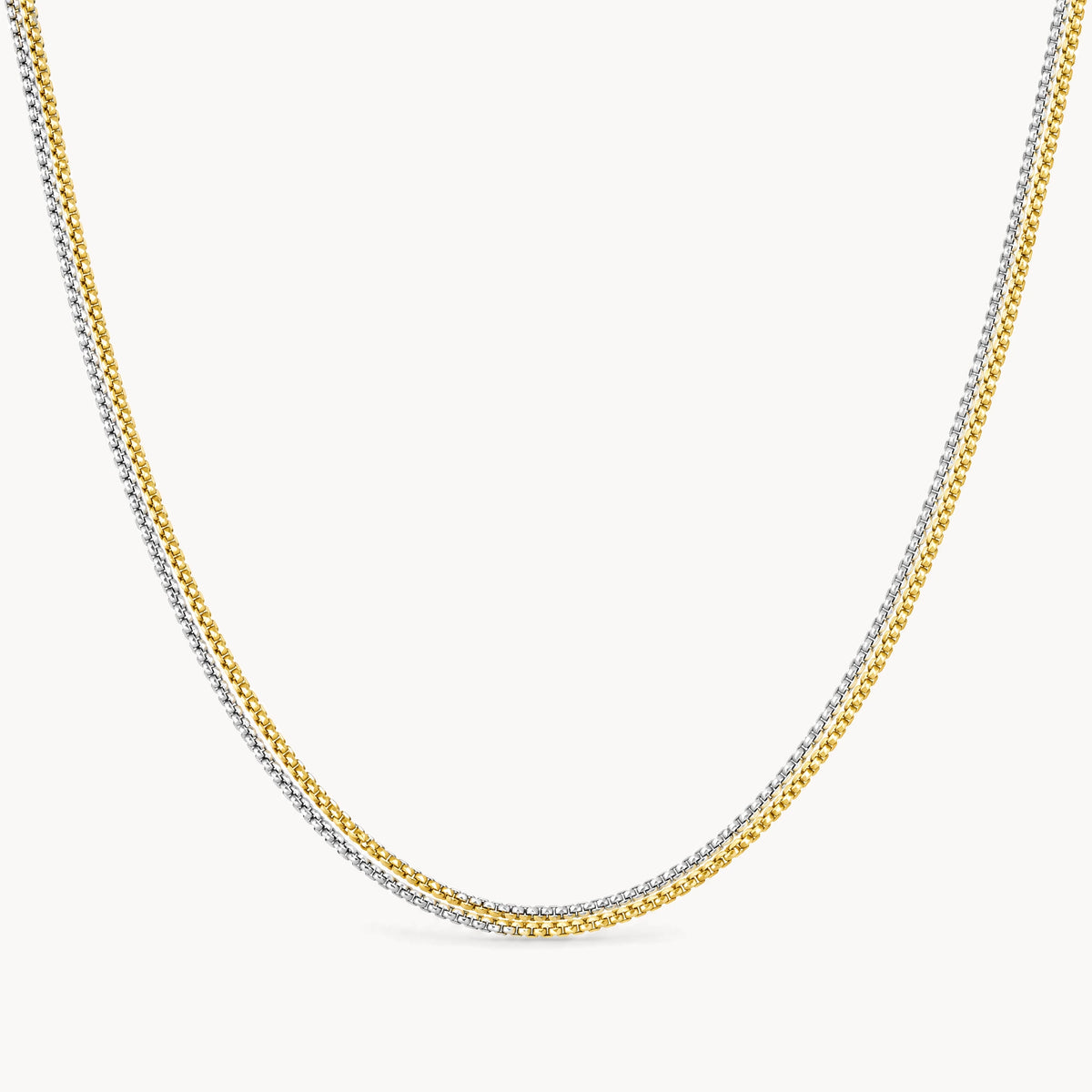 Collierkette Venezia rund diamantiert, 2-reihig, 1,2 mm