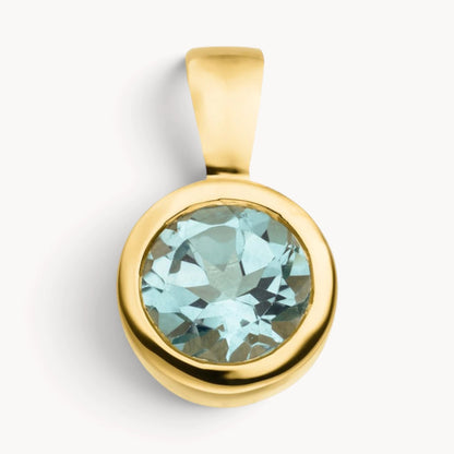 Anhänger in 333er Gelbgold mit Blautopas oder Citrin
