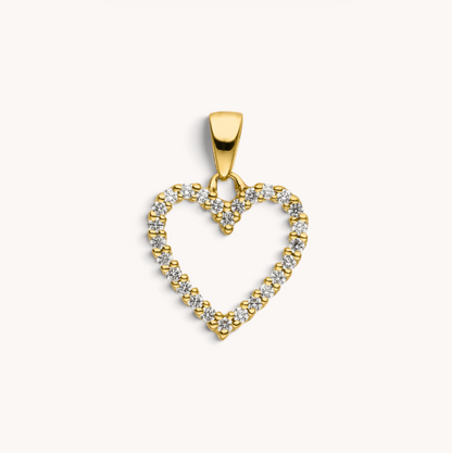 Herzanhänger in 585er Gold mit Diamant