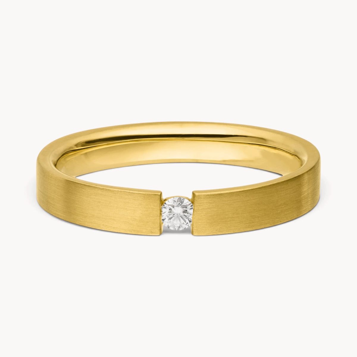 Solitärring in 585er Gold mit Diamant