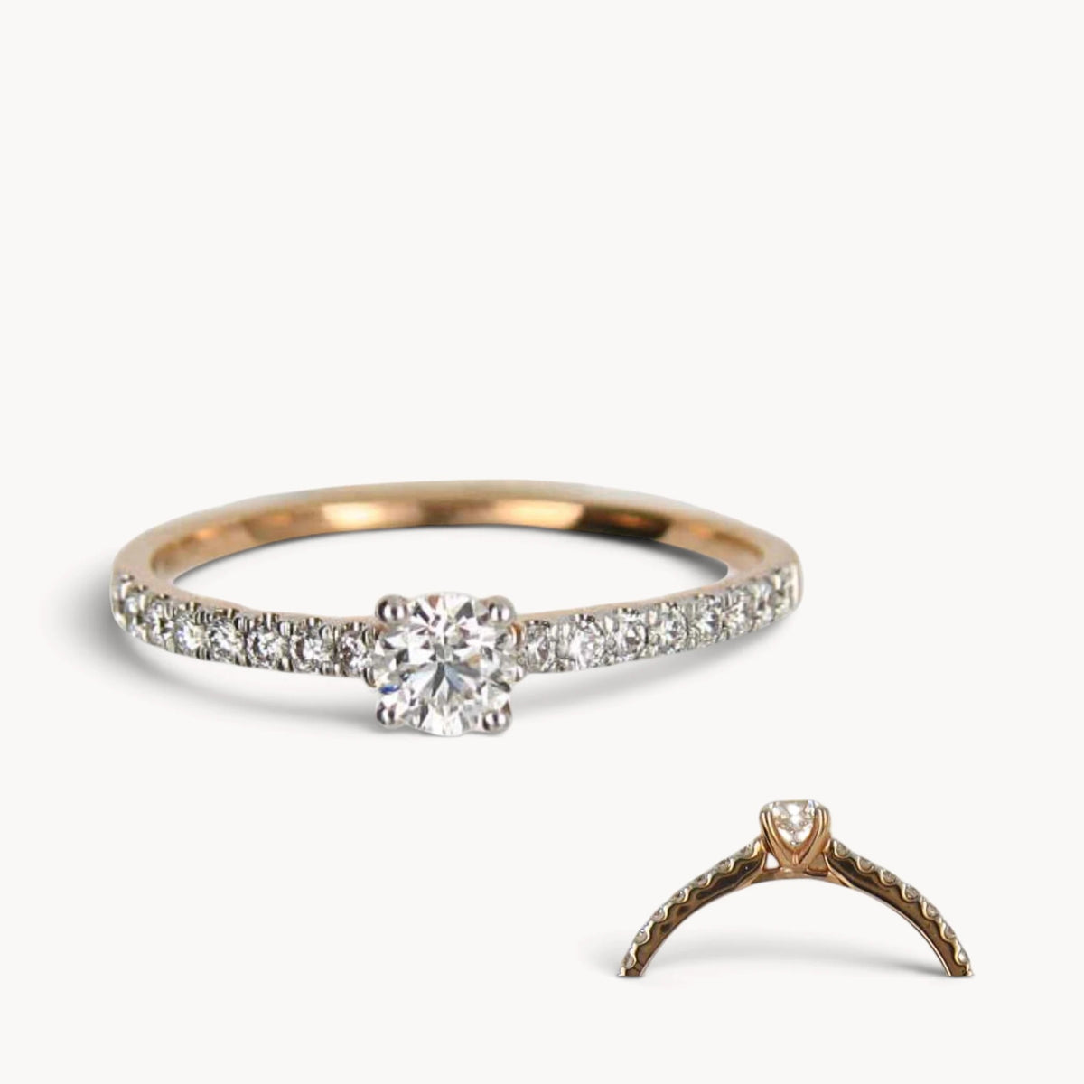 Ring in Gold &amp; Platin mit Diamant