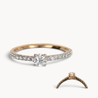 Ring in Gold &amp; Platin mit Diamant